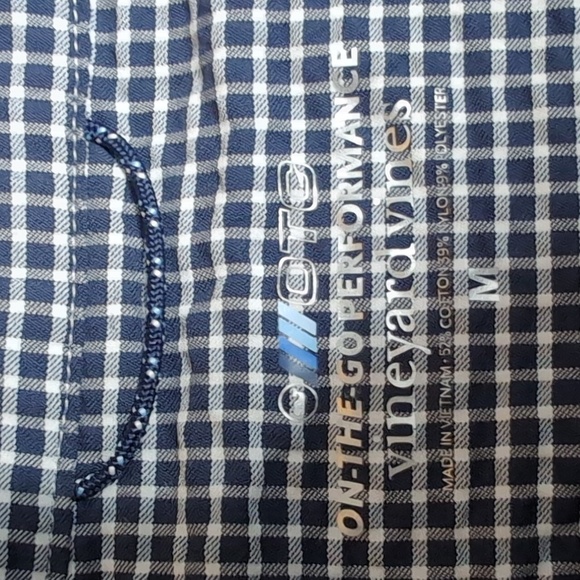 Vineyard Vines On The Go Performance Long Sleeve Seersucker Plaid Blue Size Med - Picture 2 of 6